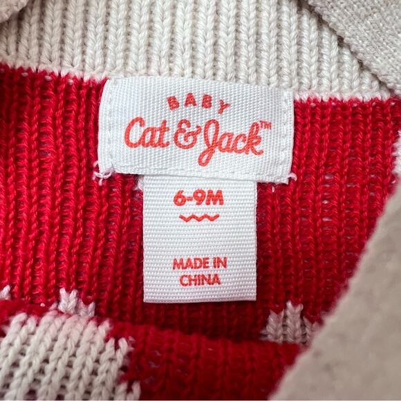 Cat & Jack Baby Girls Romper 6-9M Red Hearts Knit One Piece Sleeveless Valentine - Picture 4 of 6